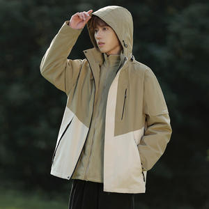 Vestes d'assaut unisexes en polyester enduit PU, coupe-vent et imperméables, avec logo personnalisé, fermeture éclair et capuche, pour hommes, vente en gros - Product Image 1