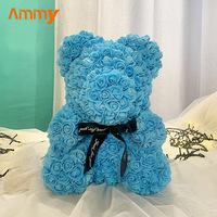 AM-PE003B Ammy 40cm mousse Rose ours créatif fleurs artificielles ours en peluche coffrets cadeaux pour noël anniversaire saint valentin cadeaux