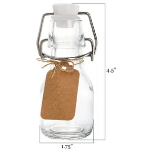 圆形空酒瓶透明饮料小奶液储存容器，带卡扣式密封盖60毫升