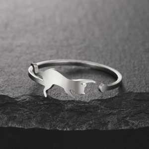 Wholesale Cute <strong>Cat</strong> Shape Open <strong>Rings</strong> for Women Trendy Pet Animal Adjustable <strong>Rings</strong> Stainless Steel Jewelry Gift - Product Image 4