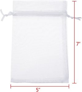 Bolsas de Organza Blancas de Malla 10*12cm, Bolsitas para Joyería, Bolsas de Regalo con Cordón, Bolsas de Organza para Dulces, Bodas y Fiestas - Product Image 2