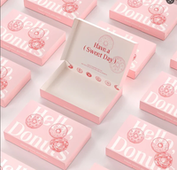 Boîtes d'emballage en papier pour gâteaux, aliments, biscuits, pain, pâtisserie, beignets, boulangerie, avec logo personnalisé, écologiques, de qualité alimentaire, imprimées, pliables