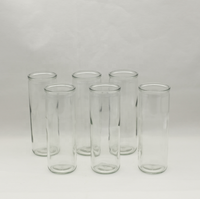 Vente en gros bon marché pot en verre vide de 8 pouces 7 jours bougies votives bougies spirituelles prière à l'église pot à bougie en verre religieux