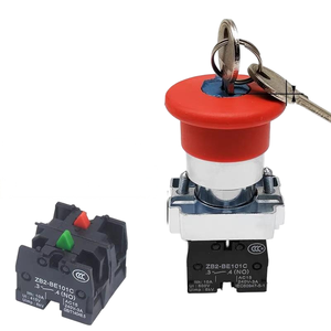 YHBS-XB2-ZS22ZK Push <b>Button</b> Emergency Stop Switch with Key 22mm Aperture IP65 10A Industrial Control - Product Image 6