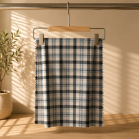Tissu à carreaux teint en fil 100 % polyester, respirant, écologique, tissé, poids moyen, pour doublures de sacs, vêtements pour enfants et femmes, et textiles de maison