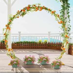 Arche Huaien Factory Ronde Doré<span class=keywords><strong>e</strong></span> en Métal, Support de Cadre d'Arrière-plan en Fer pour Fêtes d'Anniversaire, Mariages, Événements et Scènes Florales - Product Image 2