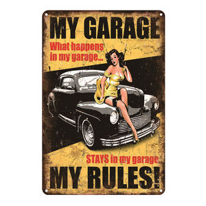 Targa in Metallo <span class=keywords><strong>Vintage</strong></span> 'Dad's <span class=keywords><strong>Garage</strong></span>' Decorazione Murale per Casa Insegna in Metallo Prodotta in Cina - Product Image 3