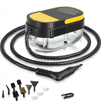 Nettoyeur vapeur à poignée réglable sur 3 niveaux Gautye, chauffe en 15 secondes, réservoir de 1,6 L, portable, pression vapeur de 3 bars, 16 accessoires