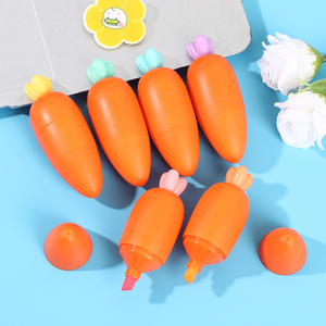 Ensemble de 6 surligneurs mignons en forme de carotte, stylos fluorescents <span class=keywords><strong>pastel</strong></span> pour enfants, étudiants, fournitures de bureau, fournitures scolaires, journalisation, cadeaux - Product Image 4
