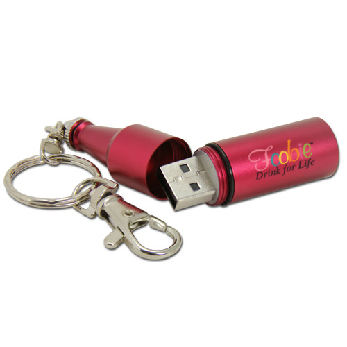 Metal USB bottle shaped flash drive customized capacity USB flash disk logo print