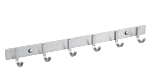 Porte-manteau mural moderne en acier inoxydable robuste et écologique avec 6 crochets pour serviettes et vêtements de salle de bain - Product Image 3