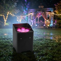 Projecteur LED PAR sans fil DMX512/WiFi 80W IP65 étanche, 6x RGBWA 5-en-1, pour événements extérieurs et scènes, batterie lithium-ion 13,2 Ah
