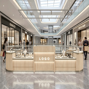 Luxury Jewelry Kiosk Design | Custom LED Glass Showcases & Retail Display Counters | One-Stop Elegant Store Fixture Solutions - Product Image 1