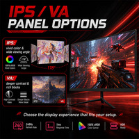 Moniteur de jeu PC sans cadre 24 pouces mural 240Hz IPS 1ms 2K/4K pour ordinateur de bureau, idéal pour l'export.