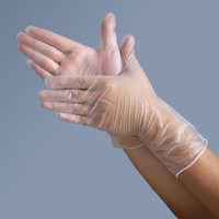 100 PCS/Boîte Gants d'examen jetables en PVC transparent de qualité alimentaire sans poudre de 9 pouces pour restaurant, usage domestique et tatouage