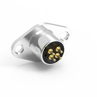 Connecteur de châssis XLR femelle étanche 4P en laiton pour montage sur circuit imprimé, alimentation DIN, 4A, usage audio-vidéo industriel Nian-Yeong
