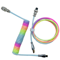 Connecteur d'aviateur de câble de clavier mécanique enroulé type-c vers USB pour clavier de jeu/tablette/câble de données de téléphone intelligent