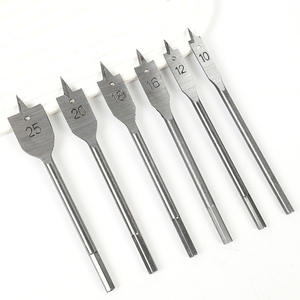 Manufacturer's 6pc Natural Color Flat Drill Bit Set Hexagonal Shank Woodworking <b>Hole</b> <b>Saw</b> Wood Board Punch Tool - Product Image 1