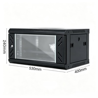 Baie de serveur 4U à pièces détachées, 19 pouces, 240*530*400 mm, murale, en acier SPCC thermolaqué, armoire de centre de données, en stock.