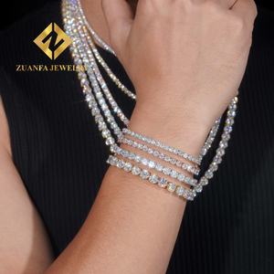 Cadenas de Plata S925 con Incrustaciones de Moissanita VVS1, 2mm 3mm 4mm 5mm 6.5mm, Collar de Tenis para Mujer y Hombre, Venta al Por Mayor - Product Image 2