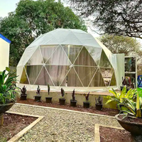 Dôme géodésique de luxe pour hôtel, kit imperméable, glamping, tentes dôme de 3/4/5/6/7/8 m