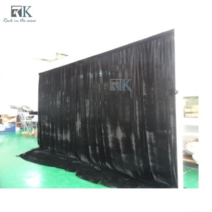 ผ้าม่านสีดำพร้อมขาตั้งสำหรับฉากหลังงานอีเว้นท์ ผ้าม่านตกแต่งบ้าน งานแสดงสินค้า โรงแรม - Product Image 3