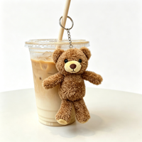 Porte-clés ours en peluche super doux style bien-être, jouet ours en peluche, décoration créative pour porte-gobelet, option logo personnalisé, petit cadeau pour