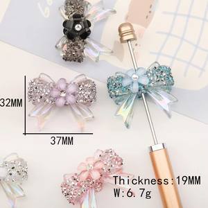 Perles en cristal de strass de grande taille en vrac, perles focales en acrylique 3D, vente en gros, perles brillantes <span class=keywords><strong>pour</strong></span> la fabrication de stylos, porte-clés, bracelets - Product Image 3