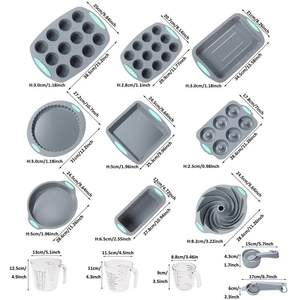 Set di teglia in <span class=keywords><strong>Silicone</strong></span> per alimenti da 29 pezzi grandi <span class=keywords><strong>stampi</strong></span> da forno, inclusi <span class=keywords><strong>Muffin</strong></span> per Cupcake, teglia da forno - Product Image 4