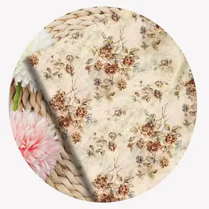 Impressão digital tecido poliéster rayon impressão tecido liso tecer cetim impressão floral primavera e verão tecido Hanfu feminino