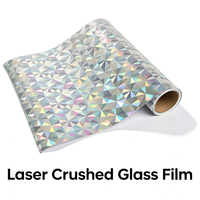 Film PVC autocollant imprimable en vinyle holographique effet verre brisé pour des autocollants de vitrine accrocheurs