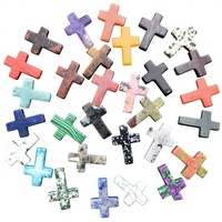 Vente directe usine – Collier pendentif croix poli non perforé, accessoires de bijouterie exotiques