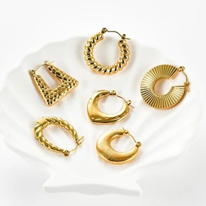 Pendientes de Aro Geométricos Irregulares de Acero Inoxidable para Mujer, Joyería Elegante para Oficina/Trabajo, Regalos - Product Image 5