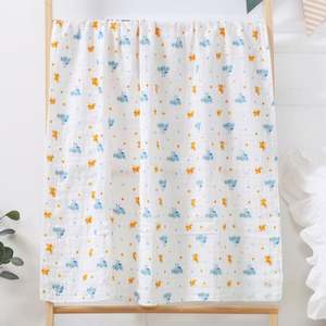 Muslin <b>Swaddle</b> for Newborn Babies Super Soft Thin Cloth to <b>Wrap</b> Baby 2 Layered Baby Bath Towel - Product Image 4