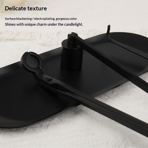 Stainless Steel <b>Candle</b> Tool 4 Set <b>Candle</b> Snuffer <b>Wick</b> Trimmer <b>Candle</b> Holder Tray Straight <b>Candle</b> Accessory Kit - Product Image 2