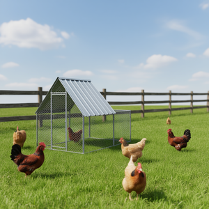 Grand poulailler métallique 26'Lx6.7'Wx6.6'H en fil galvanisé, étanche, avec accès facile pour l'élevage de poulets - Product Image 2