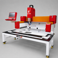 Machine de découpe de pierre CNC 3 axes Hualong HLNCM1308 pour découpe de vasques, profilage sous-plan et perçage de trous de robinetterie, haute précision