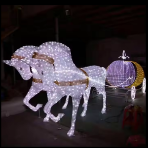 Decoraciones navideñas, caballo grande con luz LED y motivo de trineo para exteriores - Product Image 2