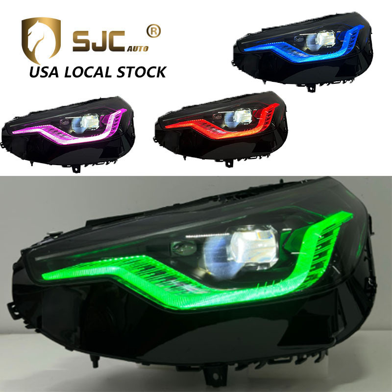 Sjc Smoked Rgb LED Headlight Assembly For BMW 2 Series G42 2022-2026 Rgb Multi-Color DRL