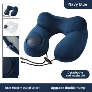 Almohada de Viaje Inflable Portátil en Forma de U, Cojín de Soporte para el Cuello Multiusos para Avión, Oficina, Siesta al Aire Libre - Product Image 1