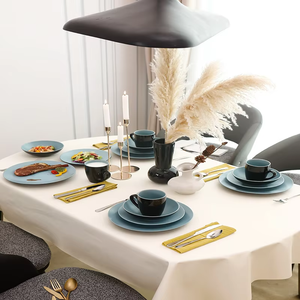 Selling High Quality Customizable Two Color Restaurant Tableware Household Ceramic Roughcast <b>Dinnerware</b> Sets - Product Image 1