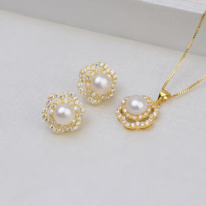 Collar con Colgante de Plata S925, Aretes, Accesorios de Moda para Mujer, Aretes de Perlas de 7-8 mm, Joyería DIY, Componentes para Joyería - Product Image 2