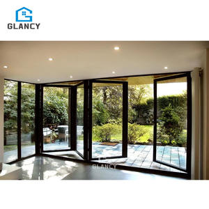 Pintu Lipat Aluminium Eksterior Rumah Villa dengan Kaca Alloy untuk Balkon dan Patio, Dilengkapi Kasa Nyamuk - Product Image 4