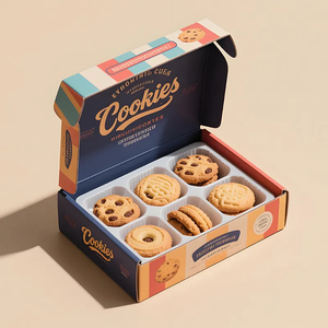 맞춤형 식품 등급 골판지 상자 케이크 비스킷 도넛 및 마카롱용 엠보싱 산업 포장 - Product Image 4