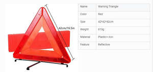 Triangle de signalisation pour panne de véhicule, outils d'urgence pour assistance routière - Product Image 5