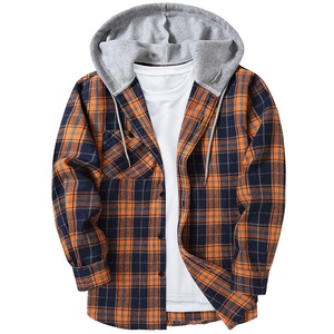 Nouvelle Arrivée : Chemise à Carreaux en Coton à Manches Longues pour Homme, Veste à Capuche Personnalisée Grande Taille, Respirante et Infroissable pour le Printemps - Product Image 1