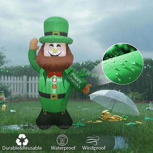 Décoration gonflable extérieure de 1,20 m pour la Saint-Patrick : Leprechaun gonflable avec chapeau vert pour fête, jardin et pelouse - Product Image 5