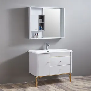 Banyo yüzen banyo dolapları Vanity tarzı köşe duvar Modern japonya Vanity