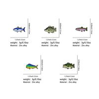 En gros, badges de revers en métal sur le thème de la pêche, avec motifs de poissons d'eau douce et de mer, impression UV de dessins animés, pour les amateurs de pêche