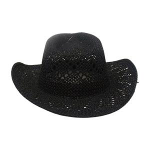 Sombrero de Vaquero de Paja Unisex, Transpirable, con Diseño Calado, Ala Ancha, Estilo Artístico Retro, para Primavera/Verano - Product Image 5